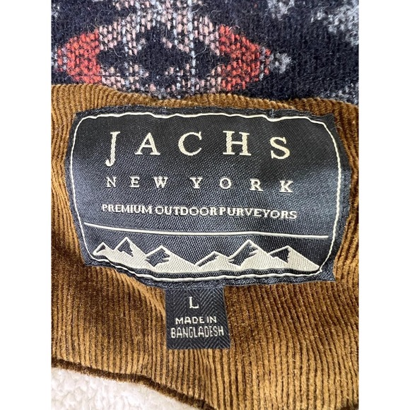 JACHS New York Jacket Mens Large Blue Aztec Shirt Jacket Sherpa Lined Flannel - Picture 5 of 9